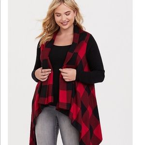 NWT Torrid 4x Red Plaid Cardigan
